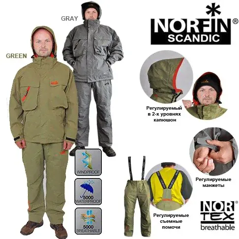 Мембранный рыболовный костюм Norfin Scandic-0