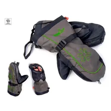 Варежки Norfin Comfort Zip Green, серый/черный